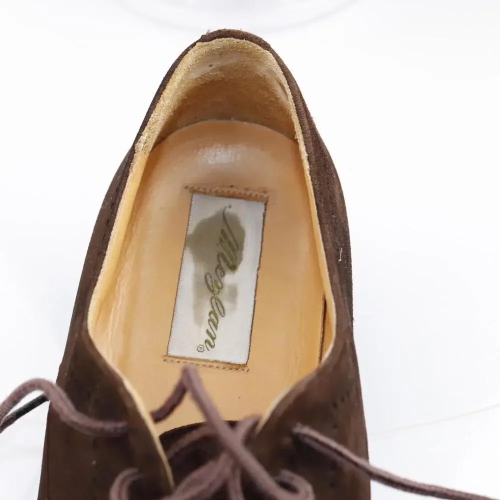 Mezlan Mens Solana Oxfords Size 9.5 Brown Suede Dress Shoe Cap Toe Brogue Vibram